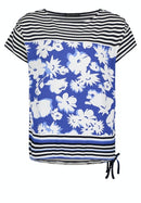 Print & Stripe Shirt - Blue/cream