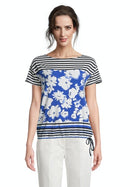 Print & Stripe Shirt - Blue/cream