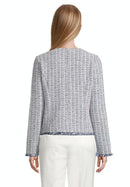 Short Zipped Blazer - Blue/cream