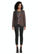 Short Blazer - Dark Blue/brown