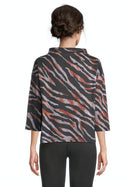 3/4 Sleeve Sweatshirt - Dark Blue/grey