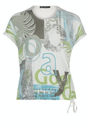 Casual T-shirt - Cream/green
