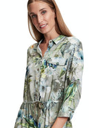 Shirt Dress - Green/light Blue