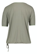 Casual T-shirt - Beige/green