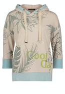 Hooded Sweatshirt - Beige/green