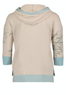 Hooded Sweatshirt - Beige/green