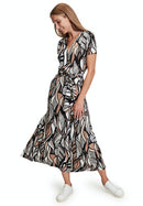 Midi Dress - Camel/black