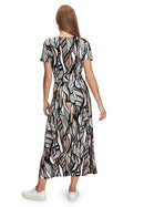 Midi Dress - Camel/black