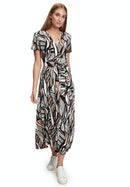 Midi Dress - Camel/black