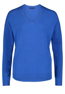 Fine V Neck Jumper - Turkish Sea