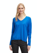 Fine V Neck Jumper - Turkish Sea