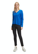 Fine V Neck Jumper - Turkish Sea