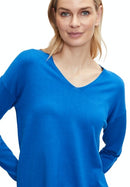 Fine V Neck Jumper - Turkish Sea
