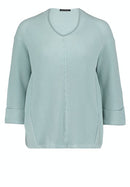 V Neck Knit Jumper - Cloud Blue