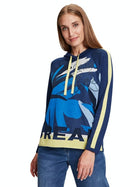 Fine Knit Jumper - Blue/yellow