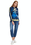 Fine Knit Jumper - Blue/yellow