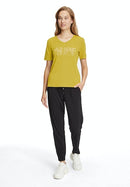 Short Sleeve V Neck T-Shirt - Golden Olive