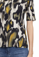 Round Neck Animal Print To - Khaki/beige