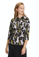 Drawstring 3/4 Sleeve Sweater - Khaki/beige