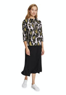 Drawstring 3/4 Sleeve Sweater - Khaki/beige