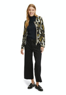 Animal Print Sweat Jacket - Khaki/beige