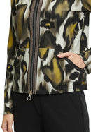 Animal Print Sweat Jacket - Khaki/beige