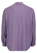 V Neck Long Sleeve Blouse - Mulled Grape