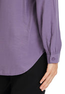V Neck Long Sleeve Blouse - Mulled Grape