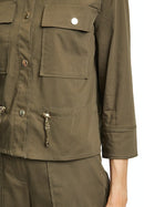 3/4 Sleeves Overshirt - Dark Khaki