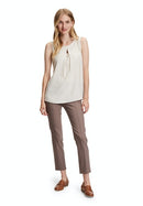 Sleeveless Plain Blouse - Pastel Sand