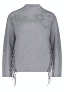 Round Neck Plain Jumper - Grey Melange