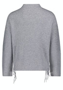 Round Neck Plain Jumper - Grey Melange