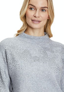 Round Neck Plain Jumper - Grey Melange