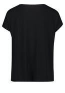 Bateau Neck Animal Print Blouse - Black Khaki