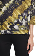 Cowl Neck 3/4 Sleeves Print T-Shirt - Black Khaki