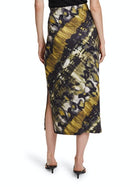 Long Printed Skirt - Black Khaki