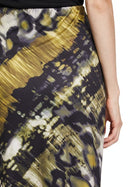 Long Printed Skirt - Black Khaki