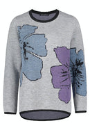 Round Neck Floral Pattern - Grey/petrol