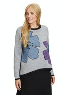 Round Neck Floral Pattern - Grey/petrol