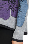 Round Neck Floral Pattern - Grey/petrol