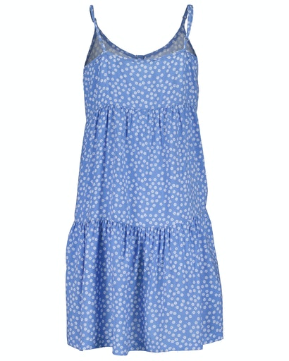 Girls Woven Sleeveless Dress - Mid Blue