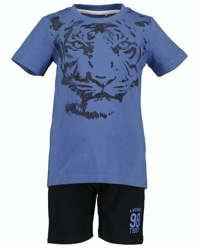Lion T-Shirt & Shorts Set - Jeansblue
