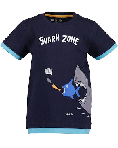 Boys Shark T-Shirt - Navy