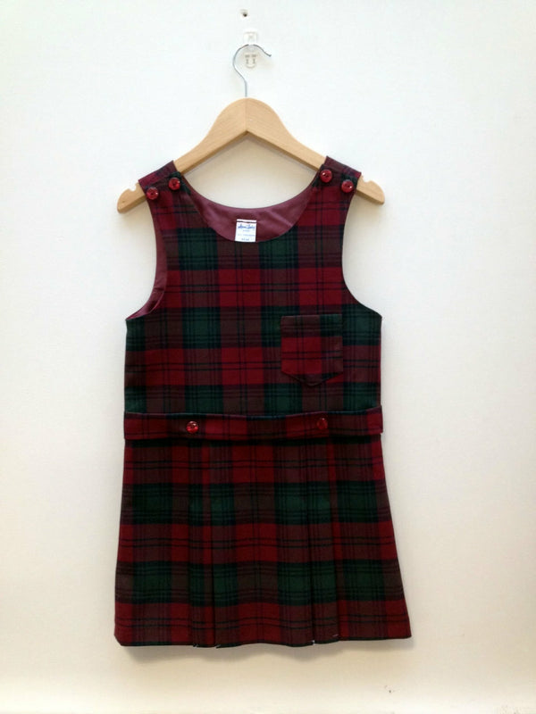 Skippy Tartan Pinafore - Wine