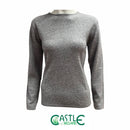 Wool Cashmere Round Neck Jumper - Silver