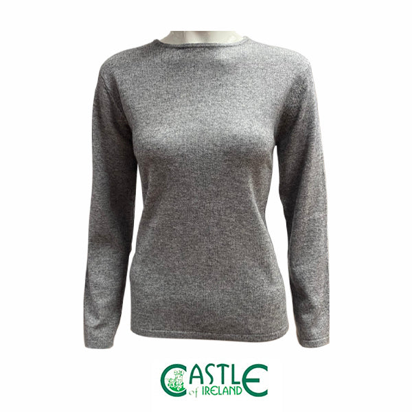 Wool Cashmere Round Neck Jumper - Silver