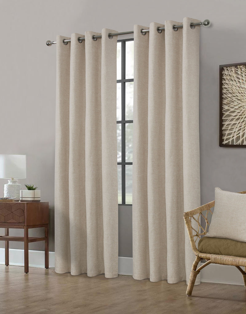 Clayton Beige Readymade Curtains - 66x72