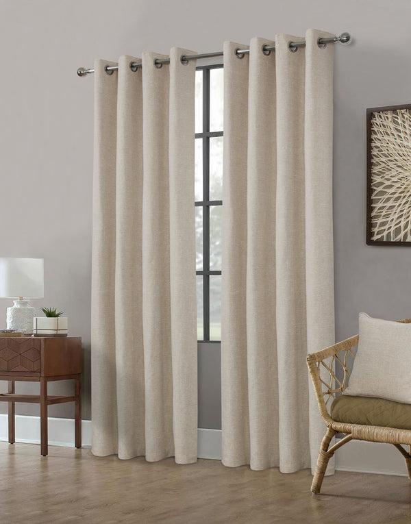 Clayton Beige Readymade Curtains - 90x72