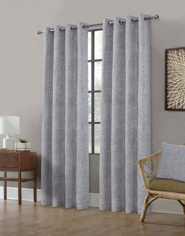 Clayton Grey Readymade Curtains - 90x72