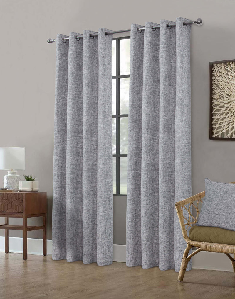 Clayton Grey Readymade Curtains - 66x72
